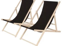 Lot de 2 transat en bois 