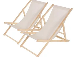 Lot de 2 transats en bois 