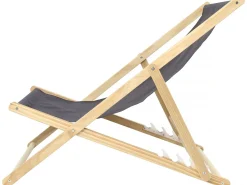 Lot de 2 transats en bois "Chilienne" - 107 x 56.5 x 81 cm - Gris