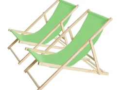 Lot de 2 transats en bois 