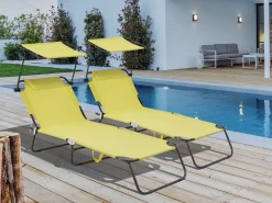 Lt de 2 bains de soleil pliable 