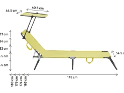 Lt de 2 bains de soleil pliable 