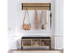 Meuble d'entrée avec assise en bois