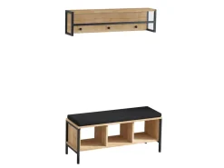 Meuble d'entrée avec assise en bois