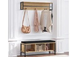 Meuble d'entrée avec assise en bois