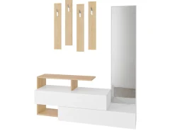 Meuble d'entrée avec miroir en bois 