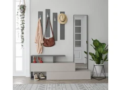 Meuble d'entrée avec miroir en bois