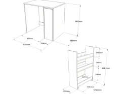 Meuble de salle de bain pour lave-linge en bois 