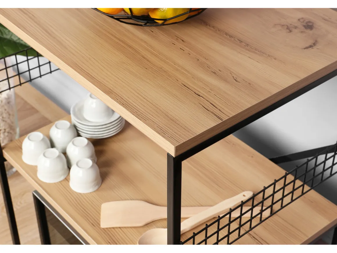 Meuble multi-usages en bois "Anemon" - 60 x 45 x 124 cm - Marron
