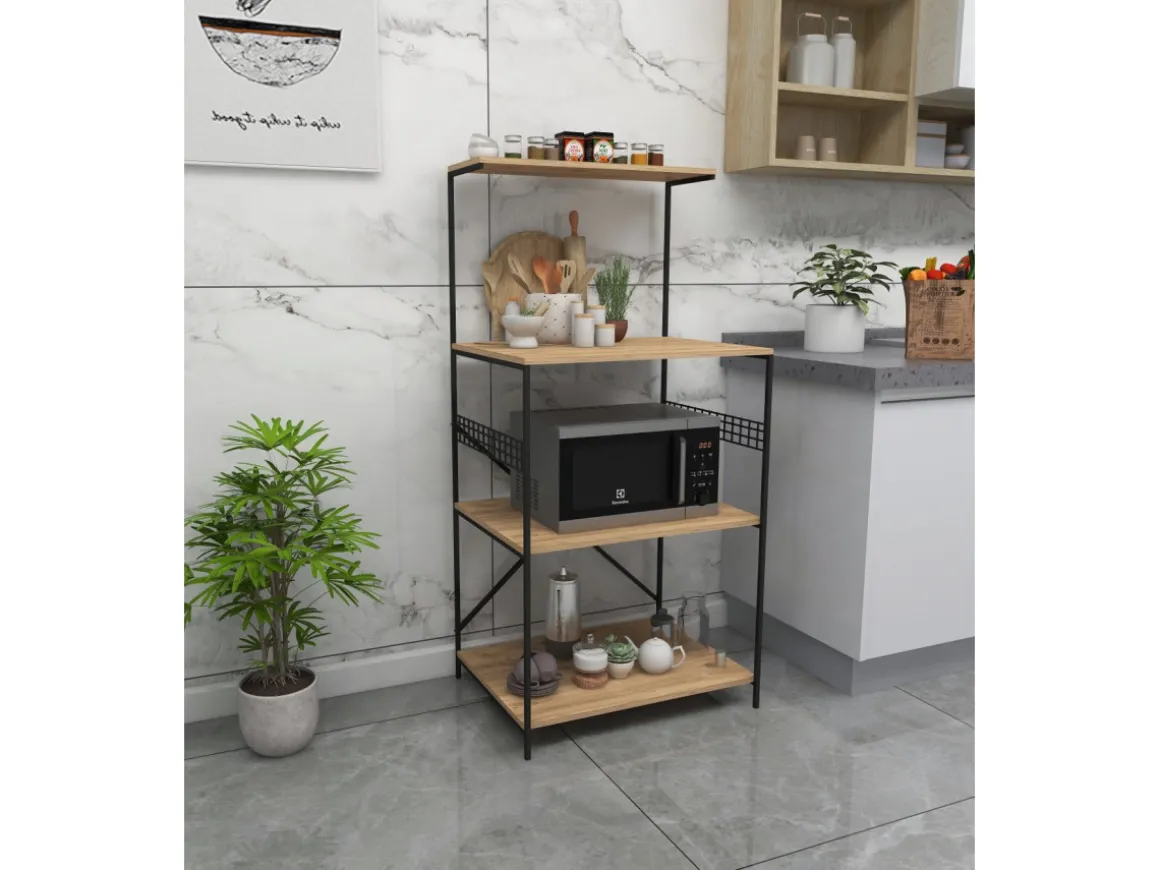 Meuble multi-usages en bois "Anemon" - 60 x 45 x 124 cm - Marron