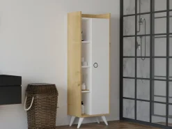 Meuble multi-usages en bois "Ilgim" - 50 x 31 x 140 cm - Blanc