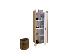 Meuble multi-usages en bois "Ilgim" - 50 x 31 x 140 cm - Blanc