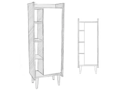 Meuble multi-usages en bois "Lagomood Ruby" - 50 x 30 x 140 cm - Blanc