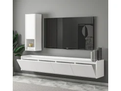 Meuble TV avec étagère murale en bois