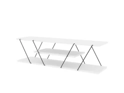 Meuble TV en bois "April" - 120 x 30 x 33 cm - Blanc