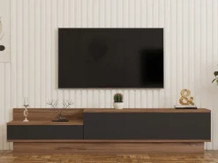 Meuble TV en bois "Asir" - 160 x 35 x 35 cm - Marron