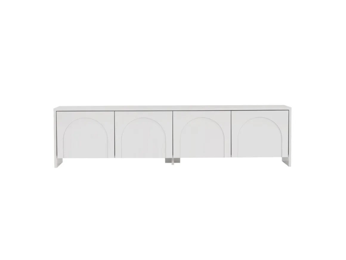 Meuble TV en bois "Aurelia" - 180 x 32 x 45 cm - Blanc