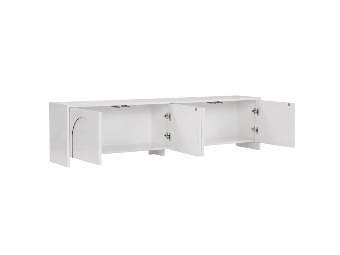 Meuble TV en bois "Aurelia" - 180 x 32 x 45 cm - Blanc