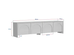 Meuble TV en bois "Aurelia" - 180 x 32 x 45 cm - Atlas