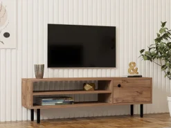 Meuble TV en bois "Avila" - 120 x 30 x 38 cm - Pin atlantique