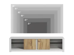 Meuble TV en bois "Aydos" 180 x 35 x 45 cm - Blanc