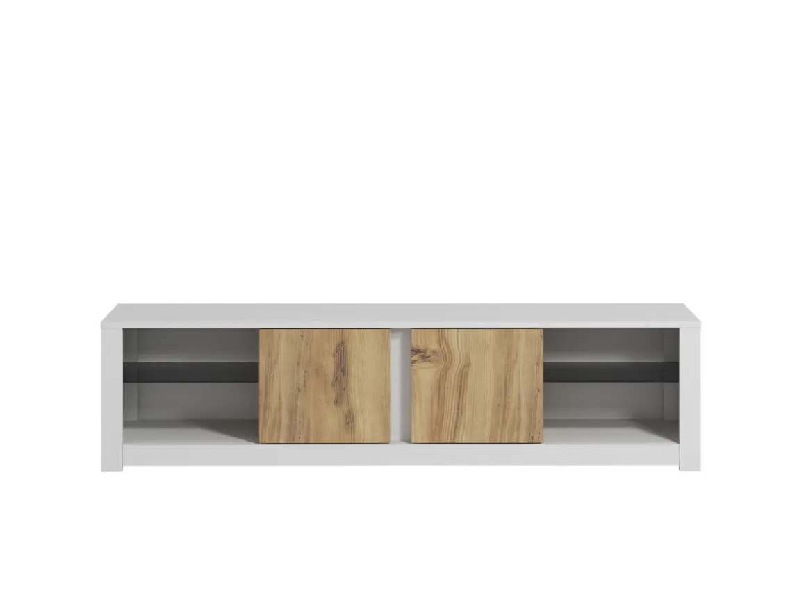 Meuble TV en bois "Aydos" 180 x 35 x 45 cm - Blanc