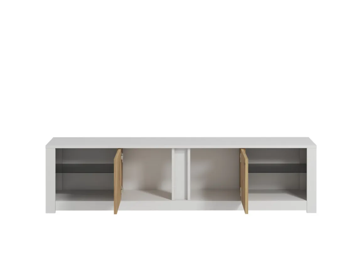 Meuble TV en bois "Aydos" 180 x 35 x 45 cm - Blanc