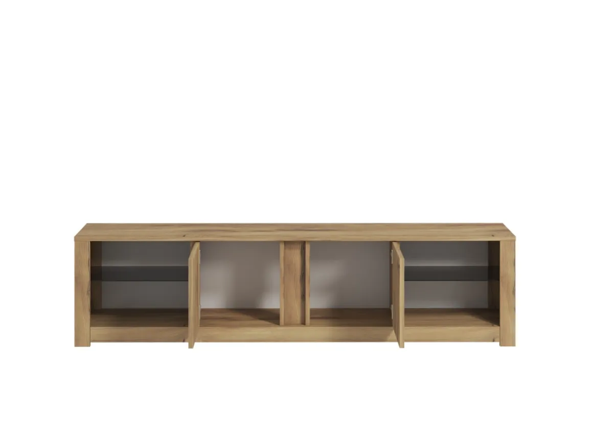 Meuble TV en bois "Aydos" 180 x 35 x 45 cm - Chêne