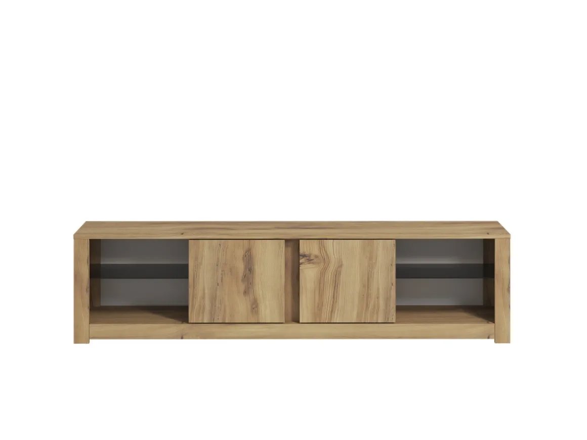 Meuble TV en bois "Aydos" 180 x 35 x 45 cm - Chêne