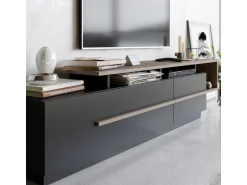 Meuble TV en bois "Basak" - 180 x 40 x 46 cm - Noir