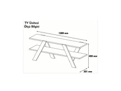 Meuble TV en bois "Basic" - 120 x 33 x 45 cm - Blanc