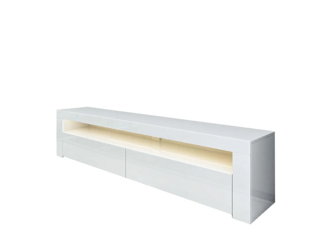Meuble TV en bois "Bati" - 150 x 36 x 46 cm - Blanc