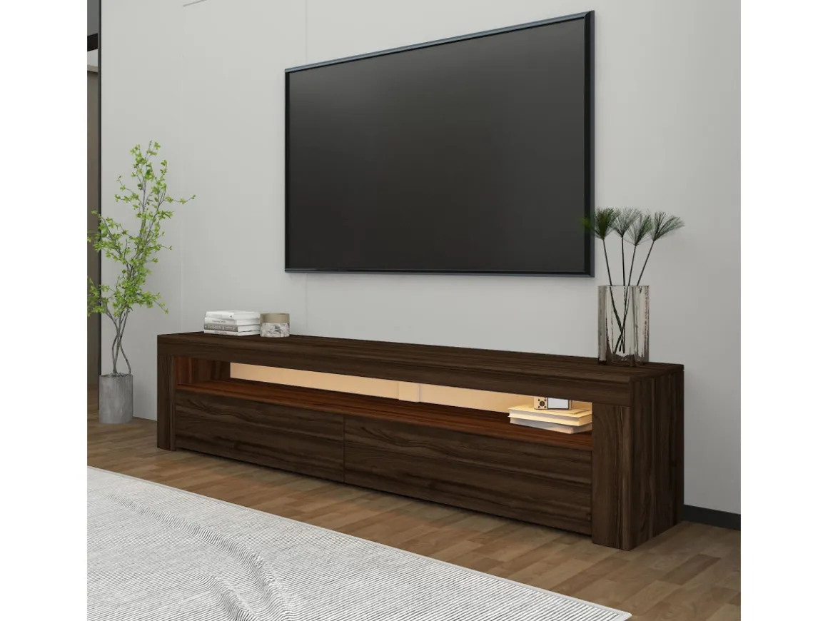 Meuble TV en bois "Bati" - 150 x 36 x 46 cm - Marron