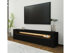 Meuble TV en bois "Bati" - 150 x 36 x 46 cm - Noir