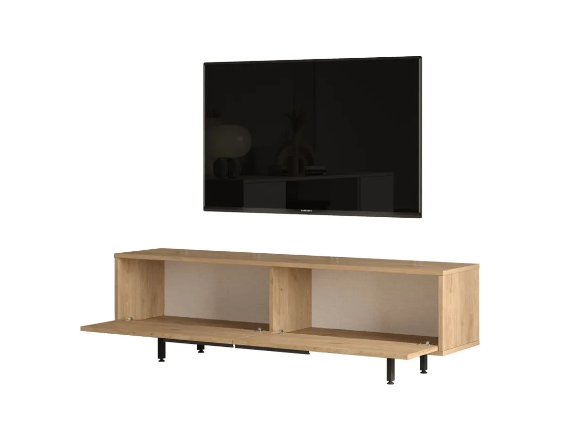 Meuble TV en bois "Calvin" - 160 x 35 x 45 cm - Marron