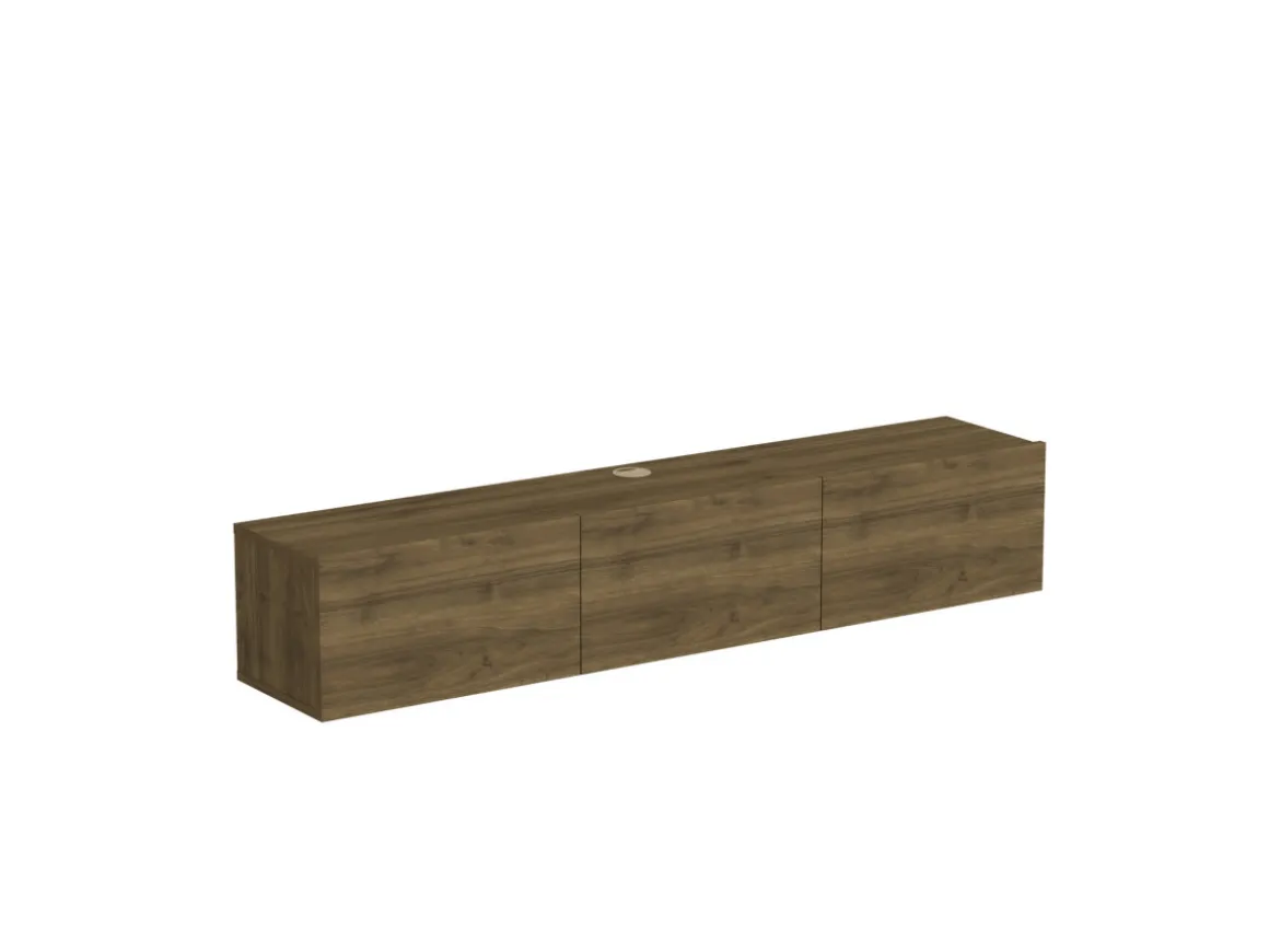 Meuble TV en bois "Denby" - 160 x 31 x 29 cm - Noyer