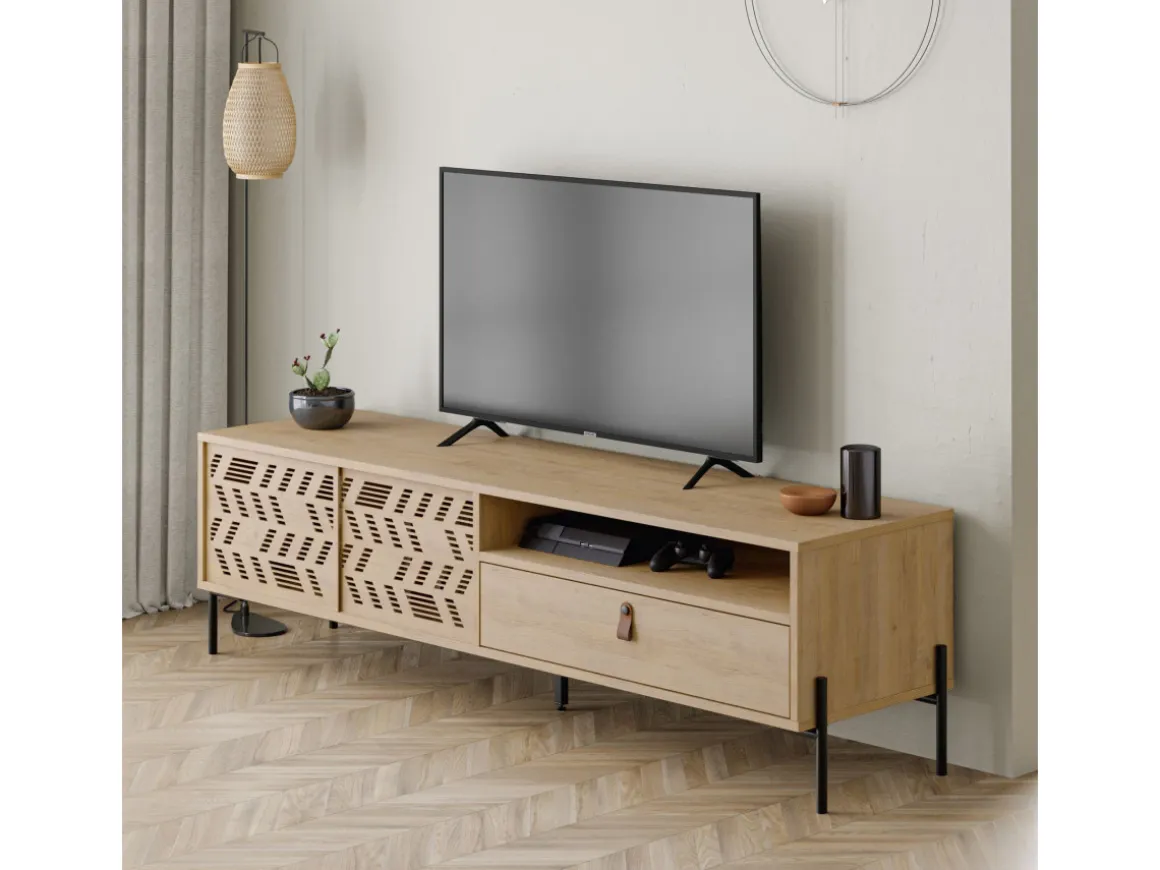 Meuble TV en bois "Dionysos" - 170 x 45 x 48 cm - Beige
