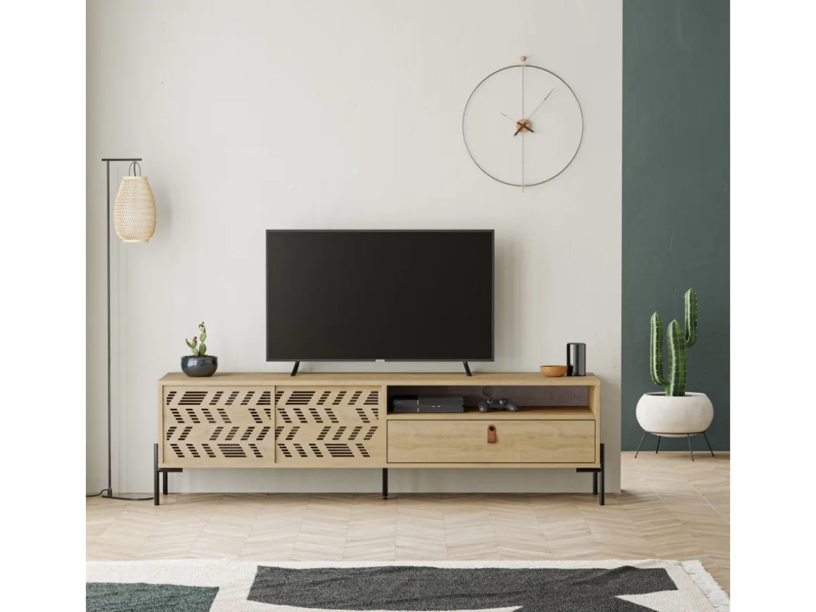 Meuble TV en bois "Dionysos" - 170 x 45 x 48 cm - Beige