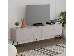 Meuble TV en bois "Dune" - 180 x 29 x 50 cm - Moka clair