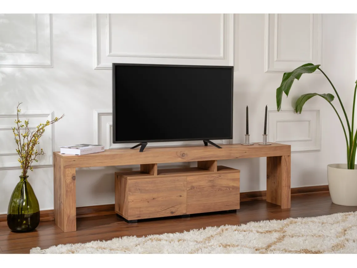 Meuble TV en bois "Enclave" - 180 x 31 x 50 cm - Marron