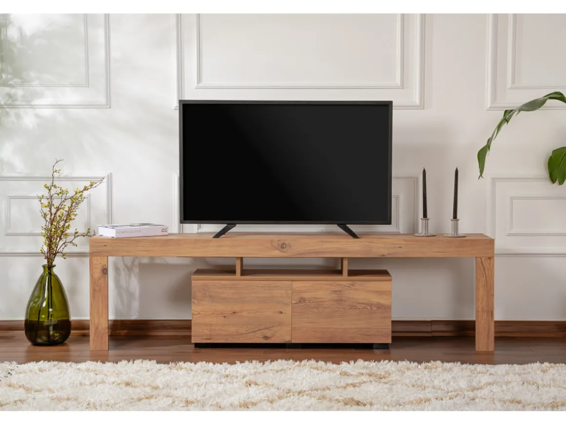 Meuble TV en bois "Enclave" - 180 x 31 x 50 cm - Marron