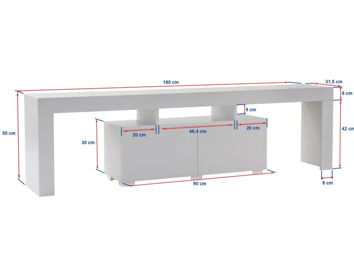 Meuble TV en bois "Enclave" - 180 x 31 x 50 cm - Marron