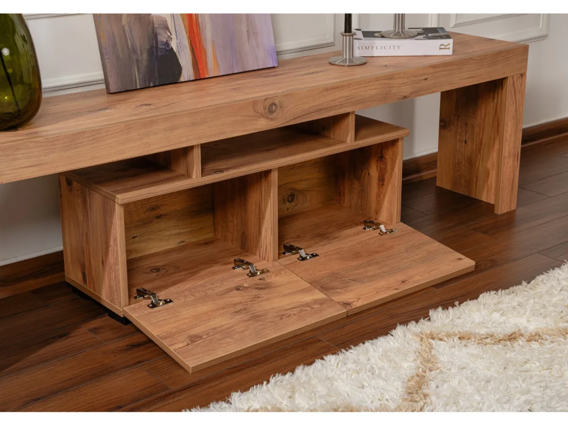 Meuble TV en bois "Enclave" - 180 x 31 x 50 cm - Marron