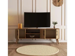 Meuble TV en bois "Exxen" - 150 x 34 x 52 cm - Marron
