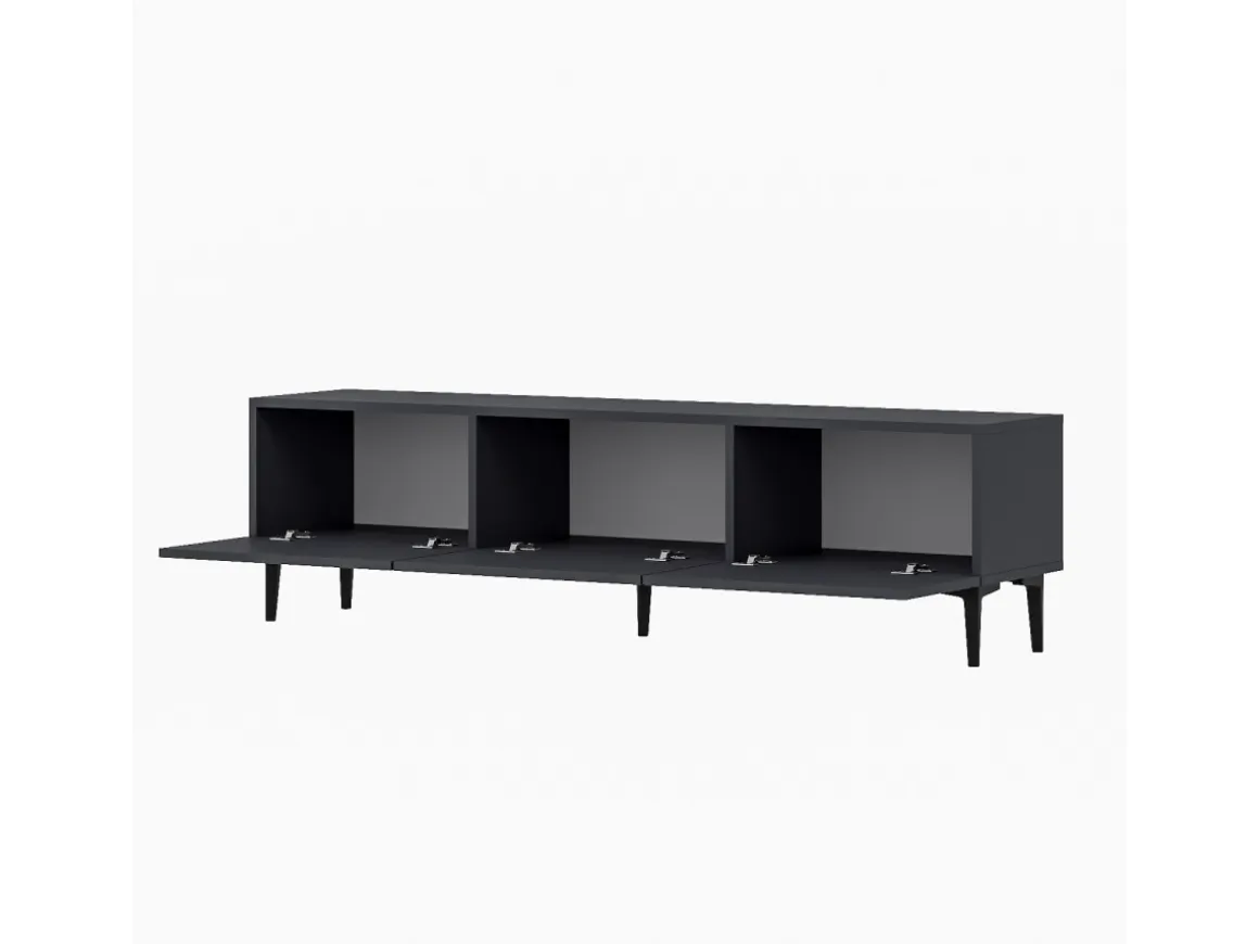 Meuble TV en bois "Felix" 160 x 31,4 x 44,1 cm - Anthracite