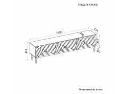 Meuble TV en bois "Felix" - 160 x 31 x 44 cm - Blanc