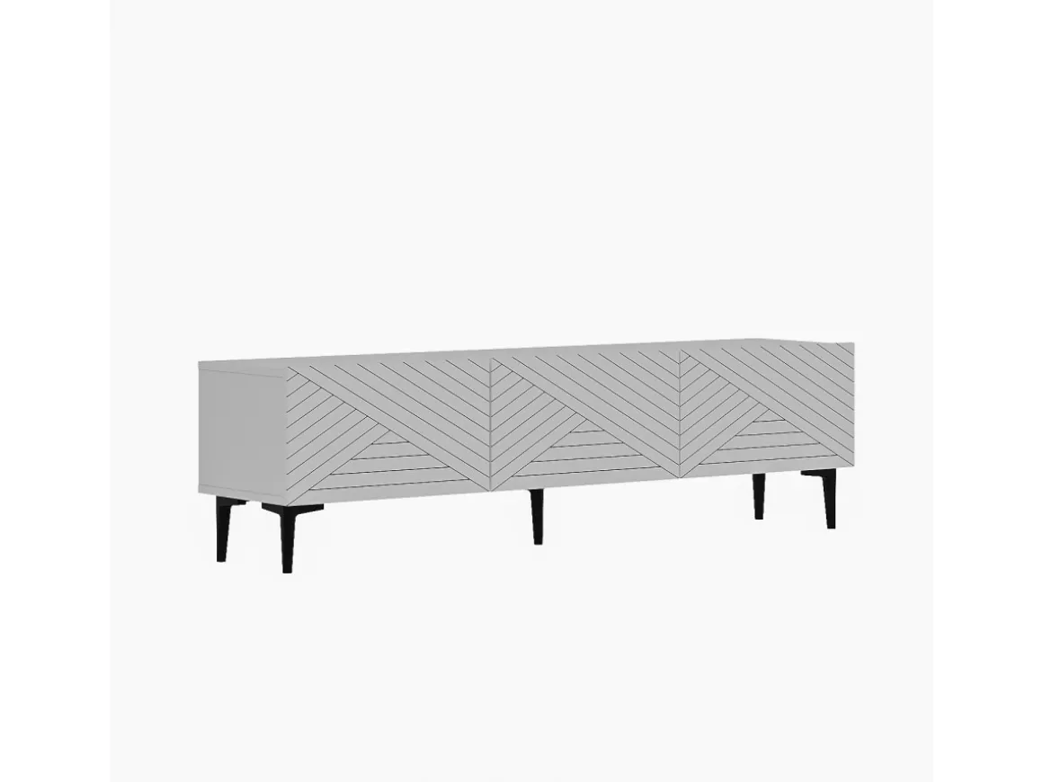 Meuble TV en bois "Felix" - 160 x 31 x 44 cm - Blanc
