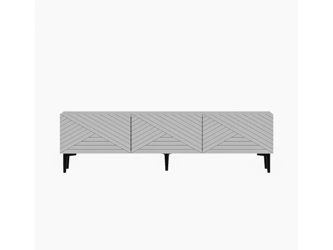 Meuble TV en bois "Felix" - 160 x 31 x 44 cm - Blanc