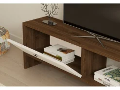 Meuble TV en bois "Gaye" - 120 x 25 x 36 cm - Blanc
