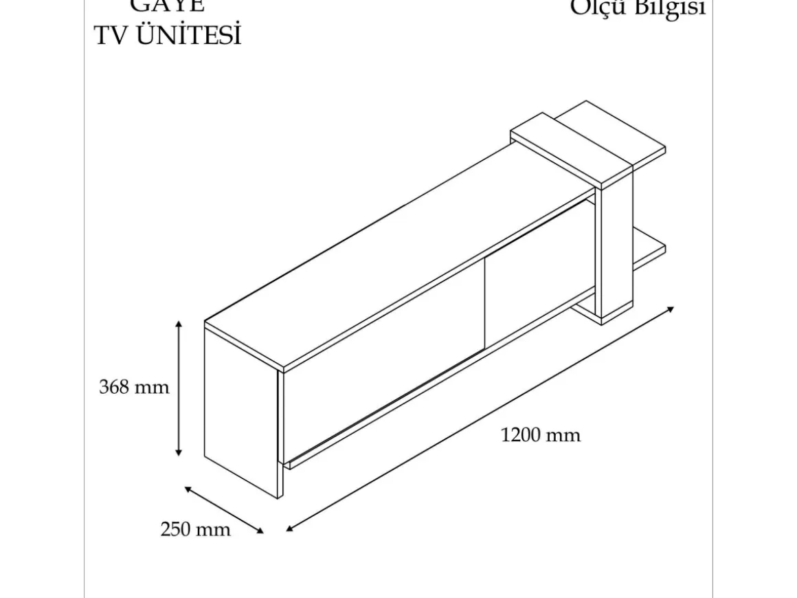 Meuble TV en bois "Gaye" - 120 x 25 x 36 cm - Blanc